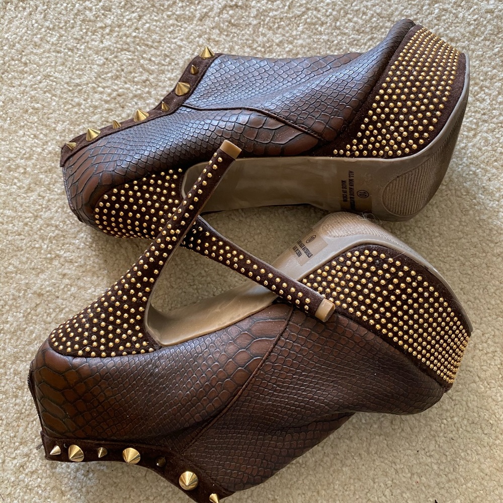 Women's Heels Stiletto Heel Peep Toe Gold Rivet